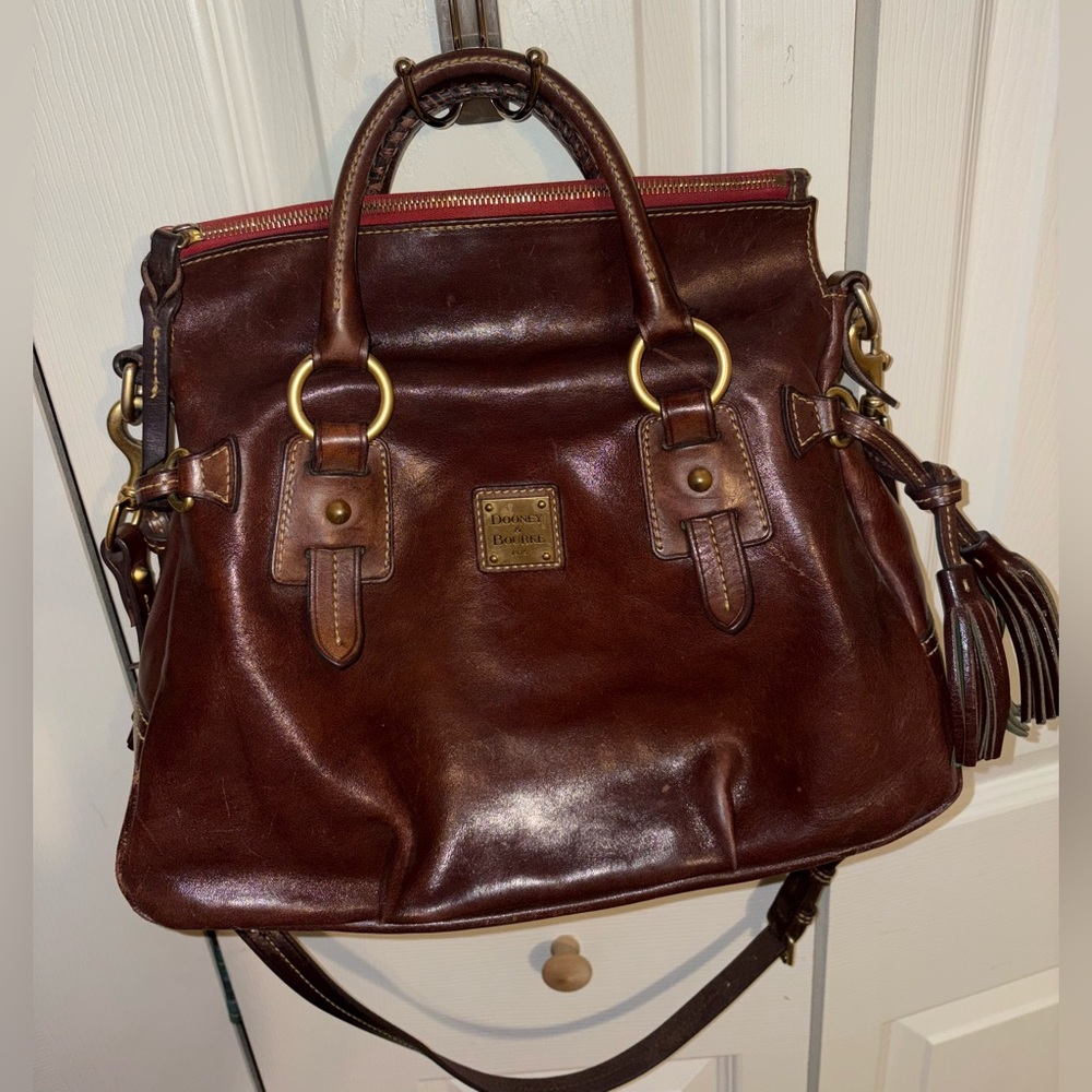 Dooney & Bourke Rich Brown Leather Stanwich Satchel